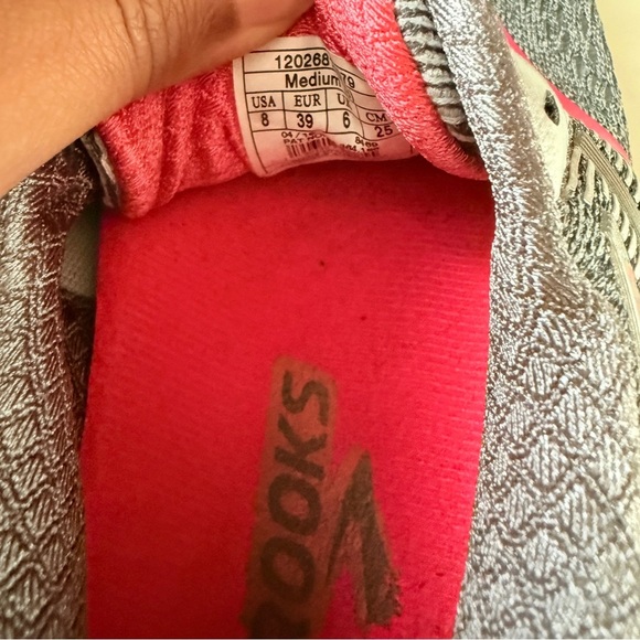Brooks Adrenaline GTS 18 Gray Pink Running Shoes Size 8 - Picture 5 of 6
